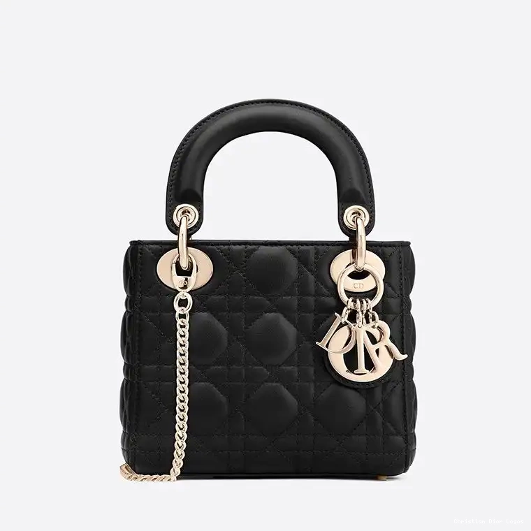 Dior Lady Black Bag Lambskin Mini Cannage 0610 Luxury